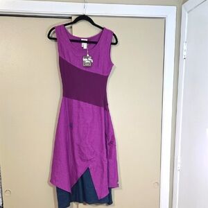 Matilda Jane Ekaterina Purple Linen Sleeveless Midi Dress Sz S Witchy Gypsy Boho